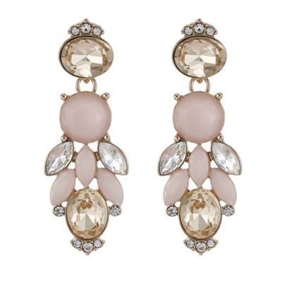 Designer pink tonal crystal drop earring